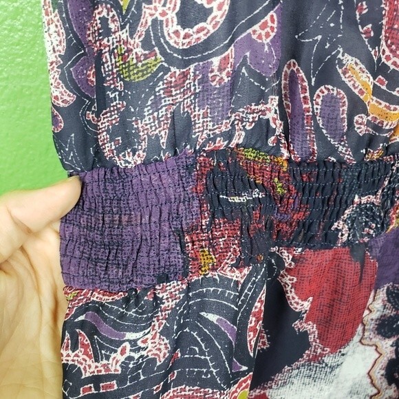 Free People Boho Purple Paisley Mini Dress Size XS - Picture 9 of 12